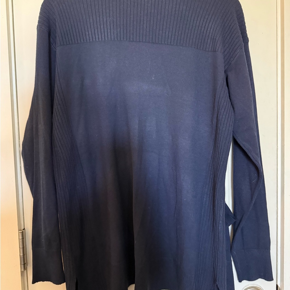 Time and Tru Navy Ribbed Open Cardigan - Picture 3 of 3